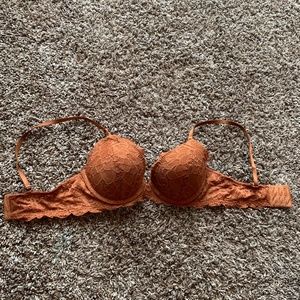 Orange Aerie Floral Bra